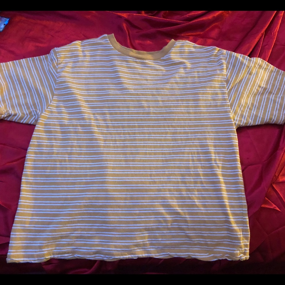 yellow stripped shirt